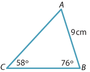 Triangle ABC dash, AB = 9, AC dash = 7. Angle ABC dash = 45 degrees.