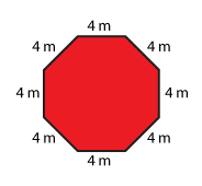 A regular hexagon, each side is 4 m in length.
