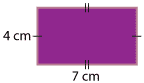 A 4 cm by 7 cm rectangle.