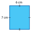 A 7 cm by 6 cm rectangle.