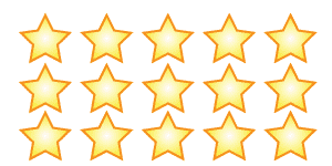 Three rows of five yellow stars.