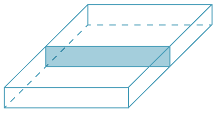 Rectangular prism with cross section shaded