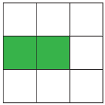 3 by 3 square with 2 squares colour-coded