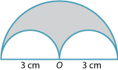 Semicircle containing two smaller semicircles.