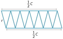 Parallelogram composed of 12 isosceles triangles .