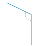 An angle smaller than a straight angle, but larger than a right angle.