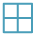 A 2 metre by 2 metre square, with one-metre grids marked.
