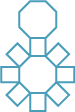 A net made up of 2 octagons and 8 rectangles.
