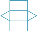 A net made up of 2 triangles and 3 rectangles.