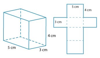 A closed prism and net of closed prism.