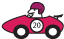 one red car