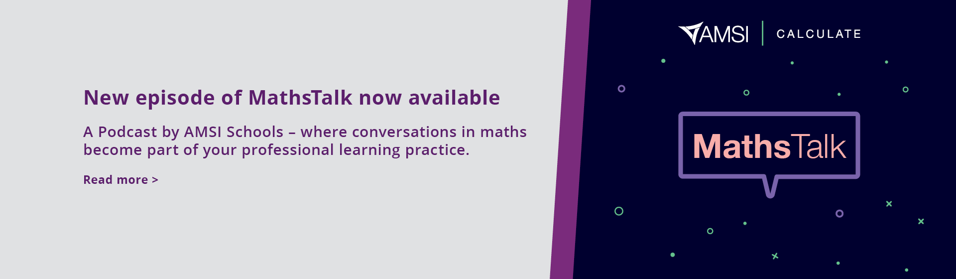 New episode of MathsTalk now available