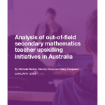 cover of Analysis of out-of-field secondary mathematics teacher upskilling initiatives in Australia
