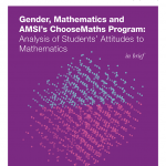 Cover image of report titled, "Gender, Mathematics and AMSI’s ChooseMaths Program: Analysis of Students’ Attitudes to Mathematics in brief"