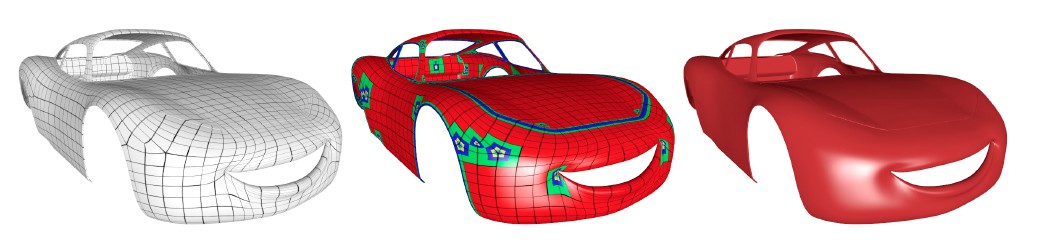Animators apply the split and average function to the car, then subdivide to make the body smooth and defined. Image via fxguide.com
